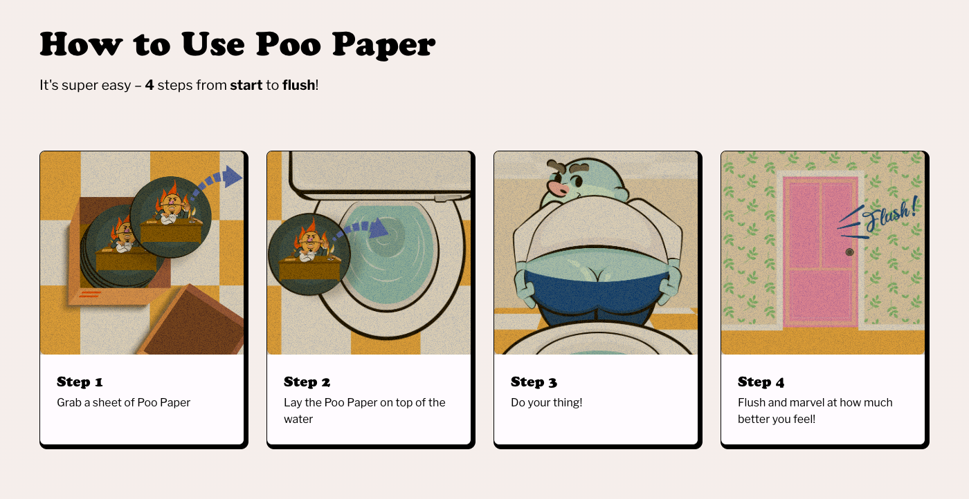 Poo Paper Steps